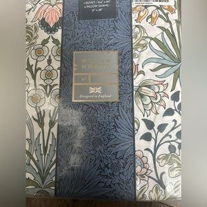 NEW William Morris Hyacinth Meadow 100% Cotton KING Duvet Cover Shams 3pc